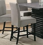 Set of 2 24"H Counter Height Stools in Gray Microfiber