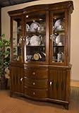 Buffet w/ Hutch by Somerton - Clear Medium Brown w/ Light Burnishing (139-7 ....