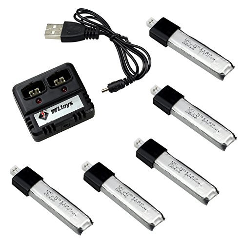 WLtoys Upgraded Li-po Battery Charger with USB Cable and 5Pcs 3.7V 200mah Li-po Battery Kit for WLtoys V911 V911-1 V911-2 Helicopter