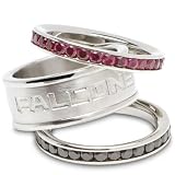 Atlanta Falcons NFL Team Logo Crystal Stacked Ring Set Size 6