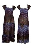 Ladies Peacock Hippie Maxi Dress Size 8 10 12 14 Uk