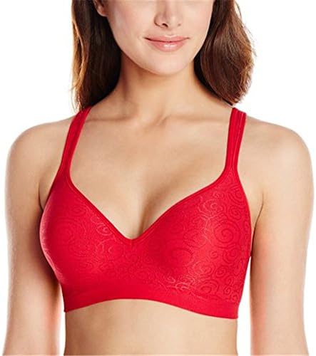 Mudaili Women's Feathers Contour-Plunge Bra Red-36C