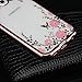 Secret Garden HAOTP Beauty Luxury Butterfly Floral Flower Diamonds Shiny Plating Frame Plating Bumper Soft Flexible TPU Transparent Skin Case for Samsung Galaxy S6 Edge Plus Swarovski Rose Gold/Pink