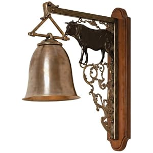 Maitland-Smith Steer and Brass Bell Wall Sconce