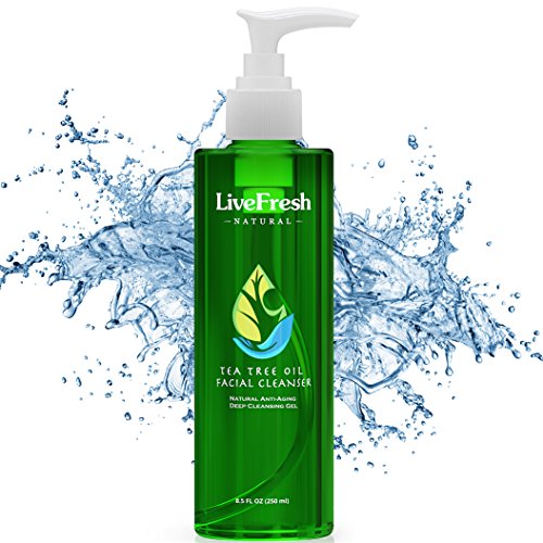 LiveFresh Natural Anti-Aging Tea Tree Oil Anti-Aging Deep Facial Cleanser, Large 8.5 oz