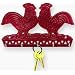 French Country Rooster Key Holder, 5"Hx8"W, RED