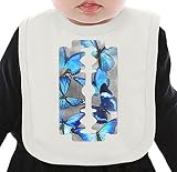 razor blue butterflies ネクタイを有する有機ビブ Medium