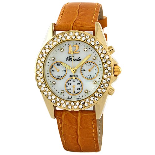 Breda Women s 5113 GOLD Victoria Mother Of Pearl Dial Leather Watch