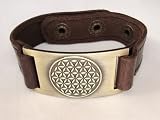 Flower of Life Bracelet, Leather, Adjustable