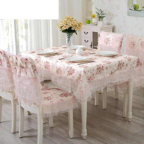Pastoral lace tablecloth fabric cloth placemats Chair cover pad set coffee table round table cloth cloth towel cover-A 90x90cm(35x35inch)