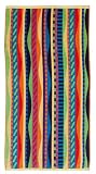 Summer Waves Multi - Luxury Velour Jacquard Beach Towel size 32x63 - 400 grams 100% Pure Ringspun Cotton - Brilliant intense vibrant colors - Highly absorbent easy care machine wash - Use for picnic poolside or as a colorful bath towel - Save 50%