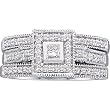 14K White Gold Diamond Wedding Set - 0.95 Ct.