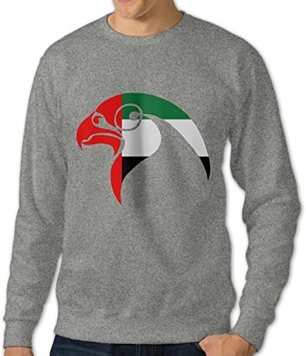 ReBorn Men's Pullover UAE Peregrine Falcon Long Sleeve T-shirts Crewneck Sweatshirt Ash L