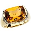 14K Yellow Gold Citrine and Diamond Ring