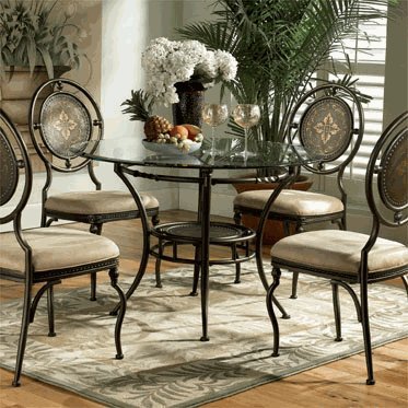 Powell Company Basil "Antique Brown" Dining Table Pedestal (Glass Top sold separately)