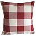 Red White Checkers Plaids Throw Pillow Case Sham Decor Cushion Covers Square 18x18 Inch Linen