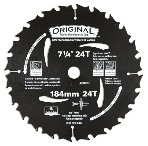 Original 00012 7 1 4 24 Tooth C3 Carbide Tooth Decking Circular Saw Blade