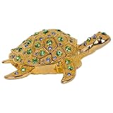 Sea Turtle Shaped Jewelry Trinket Box in Czech Preciosa Crystals