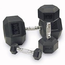 Body Solid SDRS550 5-50-Pound Rubber Hex Dumbbell Set