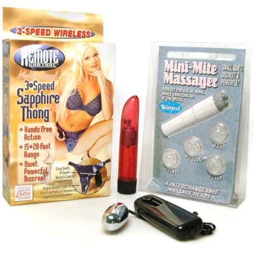 California Exotics / Swedish Erotica Wireless Remote Control 3 Speed Sapphire Thong Adult Sex Toy Kit