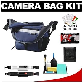Vanguard Sydney 18 Messenger Digital SLR Camera Bag/Case (Blue) + Cleaning Accessory Kit for Canon EOS 7D, 5D Mark II III, 60D, Rebel T3, T3i, Nikon D3100, D3200, D5100, D7000, D800, A35, A55, A57, A65, A77 Digital SLR Cameras