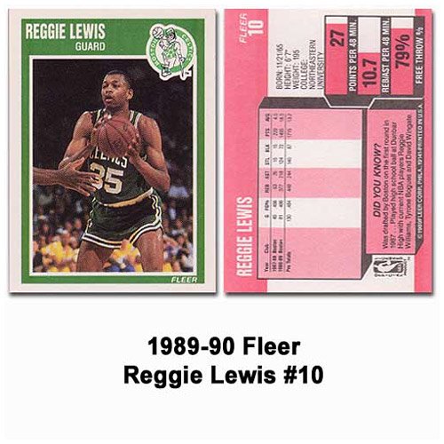 Fleer Boston Celtics Reggie Lewis 1989-90 Rookie Card
