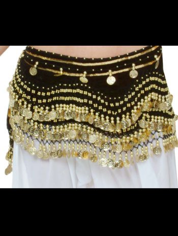 Bally Dancer Hip Velvet Coin Scarf Skirt