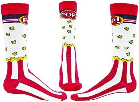 Wright Avenue Popcorn Novelty Cotton Mens Crew Sock ( Red - Large )