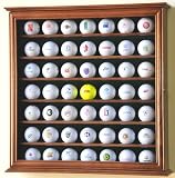 49 Golf Ball Display Case Cabinet Rack Stand Holder w/ UV Protection -Walnut Finish