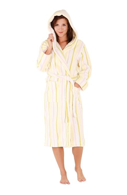 Alexander Del Rossa Women's Fleece Hooded Bathrobe Robe