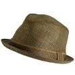 Upturn Brim Summer 2 Tone Fedora Trilby Hat Brown M/L