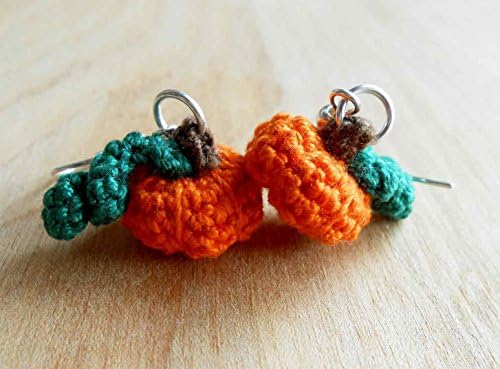 Crochet Pumpkin Earrings
