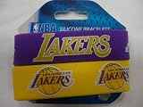 Los Angeles Lakers Silicone Rubber Wrist Bands Bracelets Set of 2