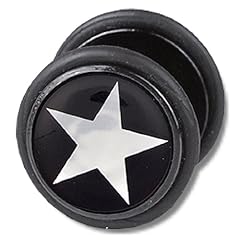 Fake Ohr-Piercing Schmuck Ohr-Plug Ohrstecker Stern Silber