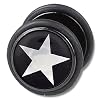 Fake Ohr-Piercing Schmuck Ohr-Plug Ohrstecker Stern Silber