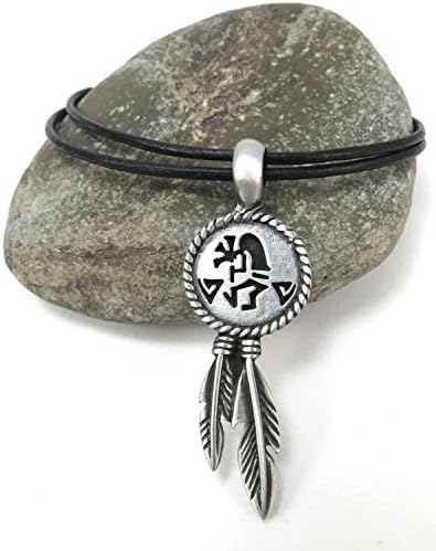 Native American Kokopelli Pendant, with Leather Cord