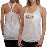 NCAA Florida Gators Ladies White Oversized Sheer Slub Tank Top (Small)