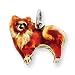 pomeranian29 - Sterling Silver Enameled Small Pomeranian Charm