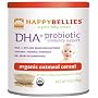 HAPPYBELLIES Oatmeal Cereal, Organic, Contains DHA and Probiotics, 7-Ounce Containers (Pack of 6)