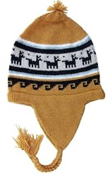 Handmade Alpaca Natural Fiber Hat - Andean Mustard (Kids/teens Large)
