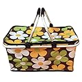 Large Size Foldable Insulated Cooler Picnic Basket with Double Handles