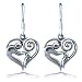 Chuvora Sterling Silver Mother and Child Heart-Shaped, Gift for Mom, Love Mom Earrings