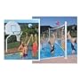 Dunnrite DeckCombo Swimming Pool Basketball and Volleyball Combo Set with Brass Anchors