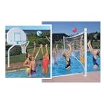 Dunnrite DeckCombo Swimming Pool Basketball and Volleyball Combo Set with Brass Anchors