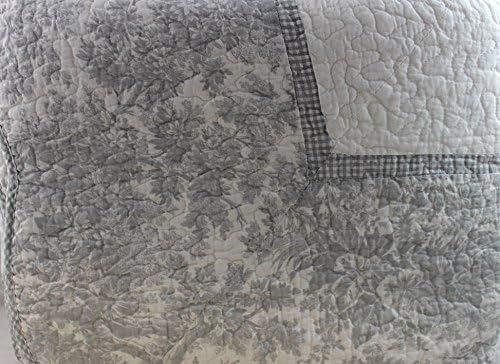 Finley Stitched French Country Toile King Quilt Set