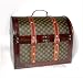 15.75 in l x 11.5 in w x 12.75 in ht, Wood Leather Embossed Wine Holder, Carrier Trunk
