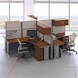 Bush Furniture WC36494-03 - WC36490-03 - AC99801-03 Office-in-an-Hour Quartet of L Shaped Office Sui