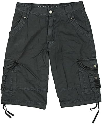 Krishh Men's Premium Cargo Shorts (Charcoal, 34)