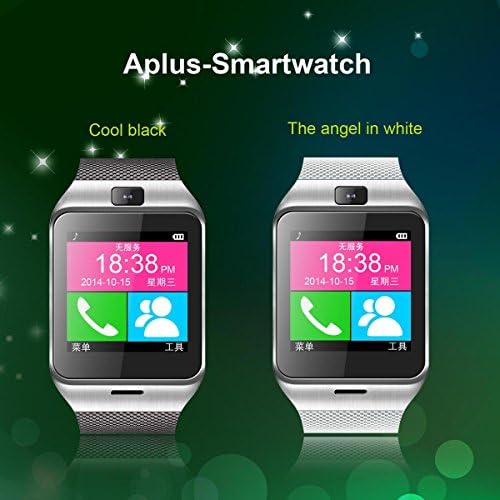 Aplus GV18 Bluetooth Smart Watch with 1.55" GSM NFC 1.3M Camera wrist Watch SIM Card Smartwatch for Smartphones IOS (Partial functions) Android (Full functions) (Black)