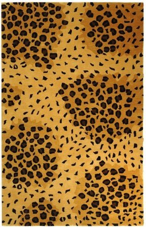 Safavieh SOH715A Soho Collection 5-Feet By 8-Feet Handmade New Zealand Wool Area Rug, Gold and Black